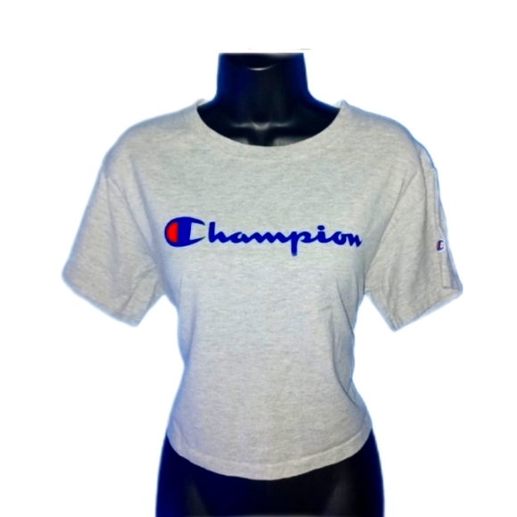 Champion Activewear Casual Gray Cropped T-shirt - Picture 2 of 4